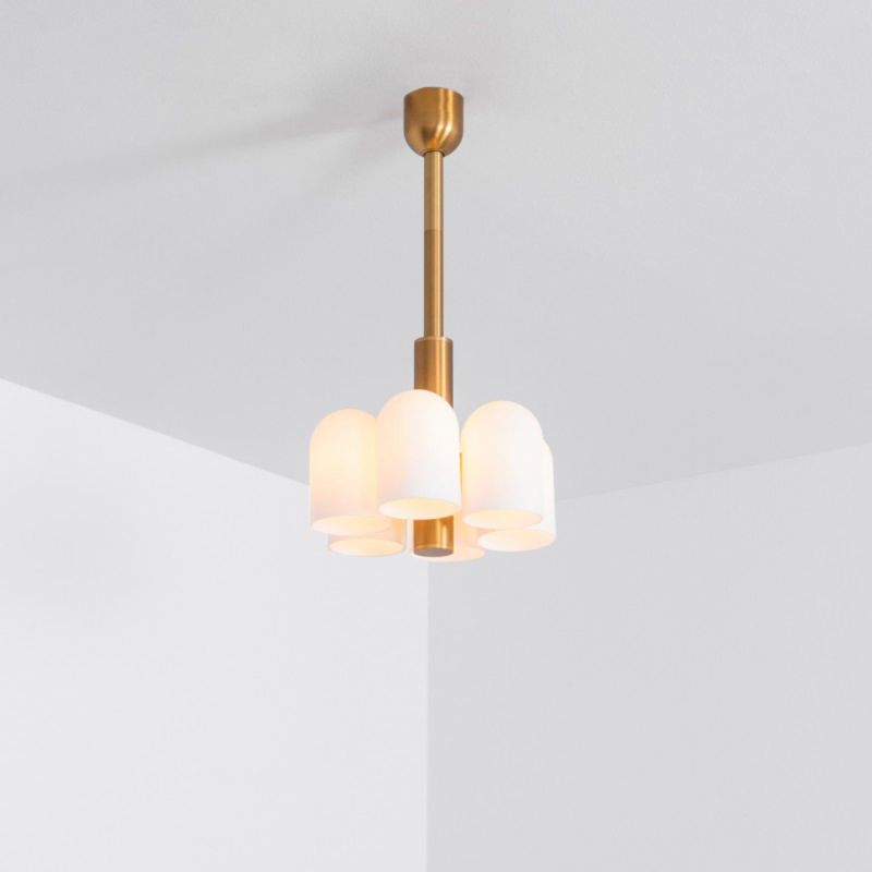 Schwung Odyssey 6 Burnished Brass Chandelier